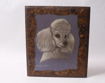 Litografía de un caniche de Robert Guzman Forbes, Amor a primera vista, enmarcada ~ 260608-WH 471