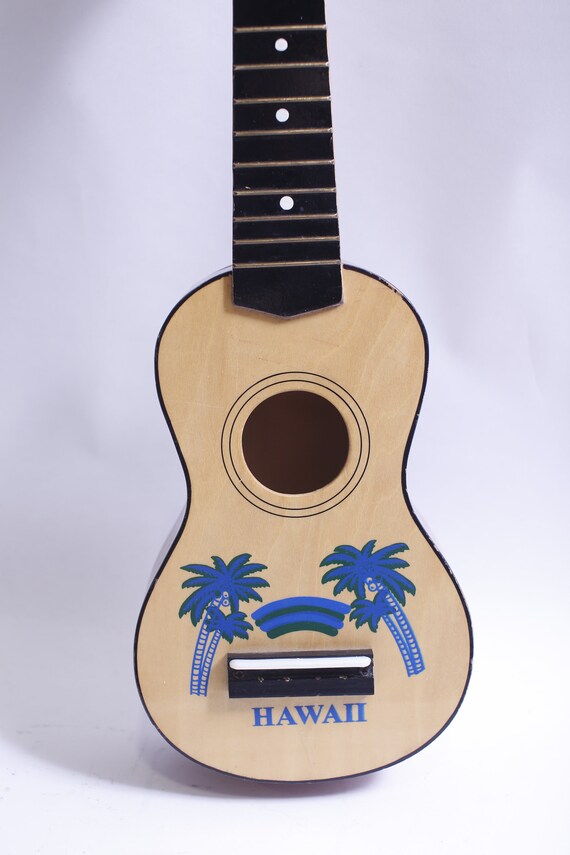 ハワイ ウクレレ 弦なし、楽器、19 インチ、トロピカル デザイン、装飾