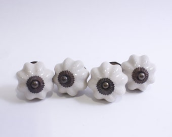 White Drawer Pulls, Porcelain, Elegant, Modern, Stylish, Decorative, Cabinet Hardware, Home Improvement, Renovation, ~ 230603-DISV 1300