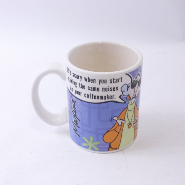 Maxine Lady and a Coffeemaker, Message Mug, Coffee Cup, Humorous Saying, Old Lady, Drinkware, ~ 240417-WH 915