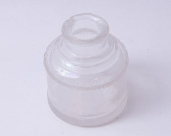 Tintero antiguo Ink Well Little, botella, transparente, 3", vidrio transparente, cocina, decoración, vintage, coleccionable, ~ 20-34-1196