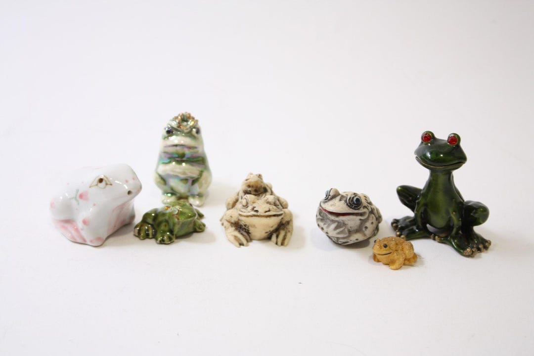 Frogs, Ceramic, Small, Figurines, Statuettes, Home Decor, Collectible ...