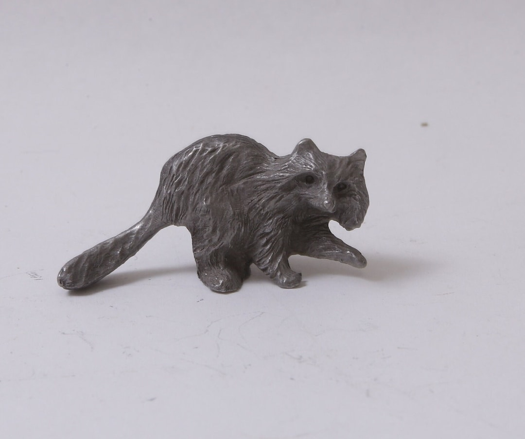 Mini Raccoon Raccoon, Animal, Pewter, Tiny, Figurine, 1