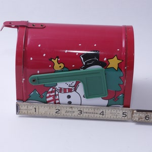 Christmas, Snowmen, Mailbox, Metal, Red, 5, Home, Interior, Holiday, Decor, Vintage, 20-01-379 image 4