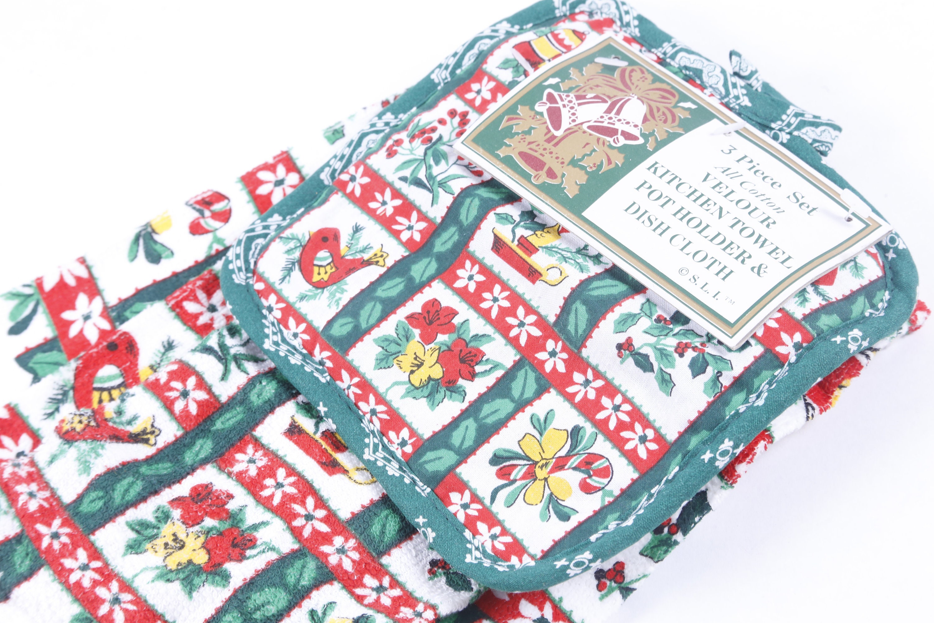 Christmas Kitchen Towel Pot Holder Dish Cloth Gift Set Etsy UK