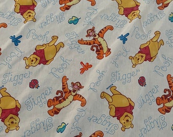 Disney, Winnie The Pooh, Tigger, Fabric Sheet, Cartoon Character, 91 x 64", Kids Room, Interior, Decor, Design, Vintage, ~20-01-24