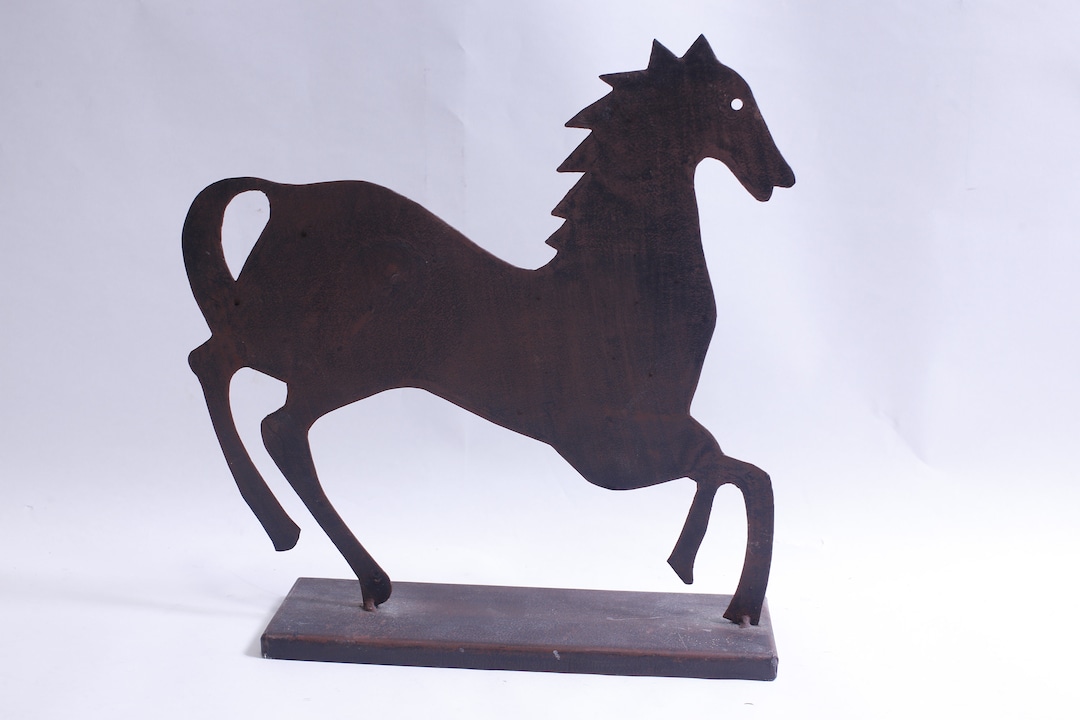Vintage Metal Horse Statue Sculpture Metal Southwestern Etsy