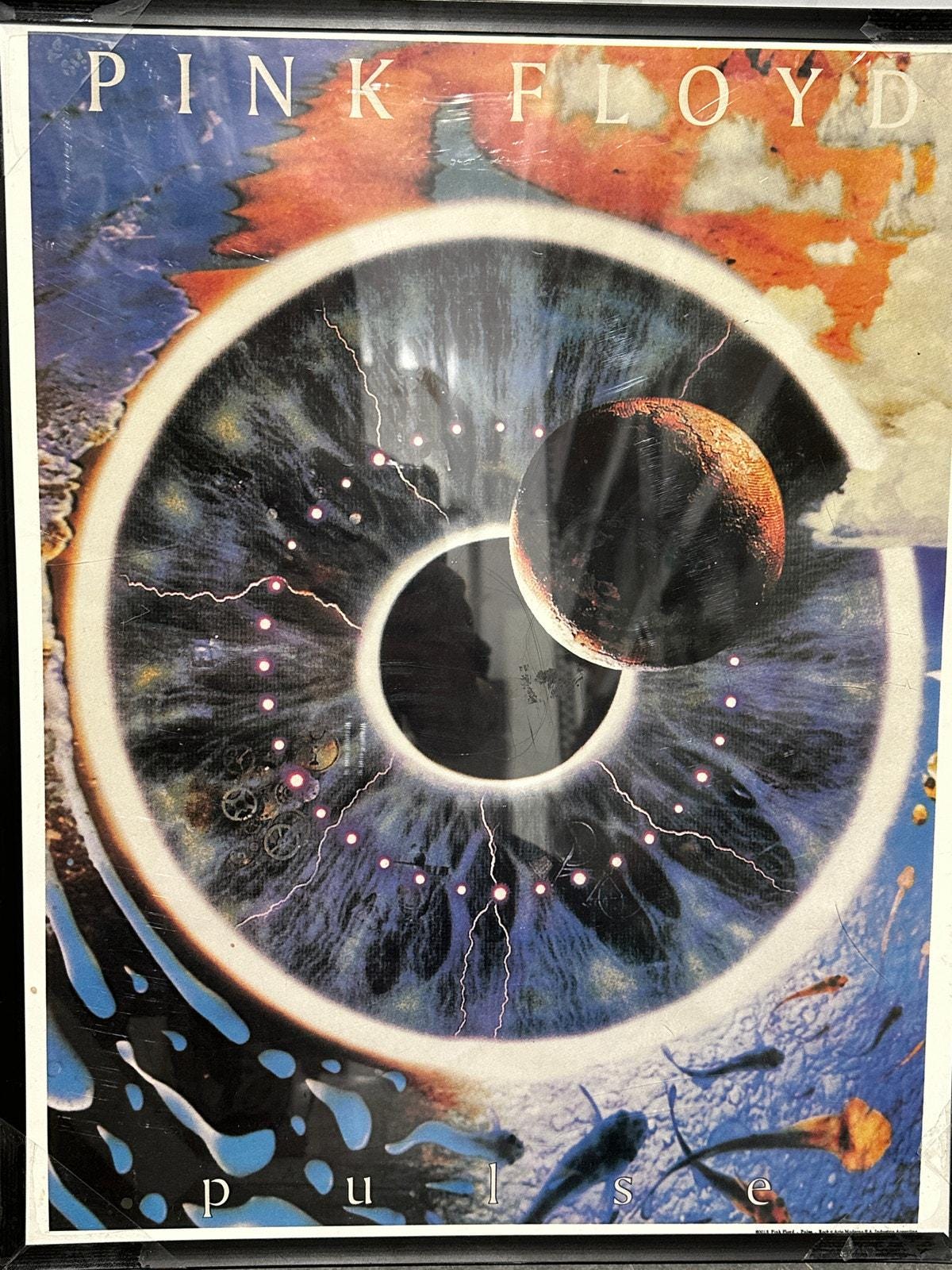 Pink Floyd, Poster, Framed, Pulse, Vintage, Eyeball, 21x16