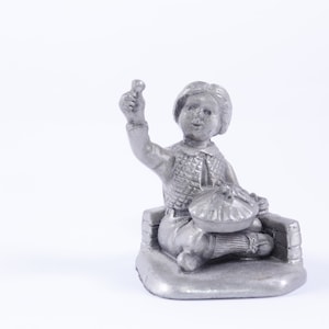 Jack Horner, Boy, Sitting, Signed, Pewter, Figurine, Hudson, 1982, 2284, Statuette, Vintage, Collection, Photo Prop ~ 20-01-12