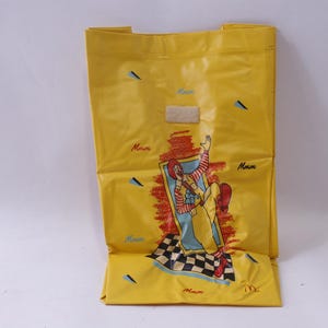 ★30s★40s★SAFE T FLAP★BIG MAC★SANFORIZE Mcdonald's, Yellow Plastic Lunch Bag, Reusable, 1988, Happy Meal