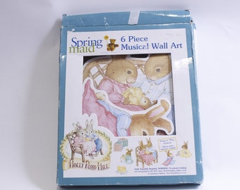 Spring Maid, Musical Wall Art, 6 Piece, Rabbits, Bunnies, Holly Pond Hill, Susan Wheeler, Baby&#39;s Nursery, Vintage, ~ 230506-DIP 1224 499