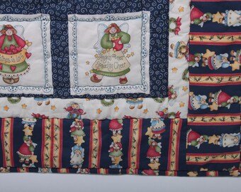 大きなカントリークリスマスキルト スイートベビーブランケット 天使の