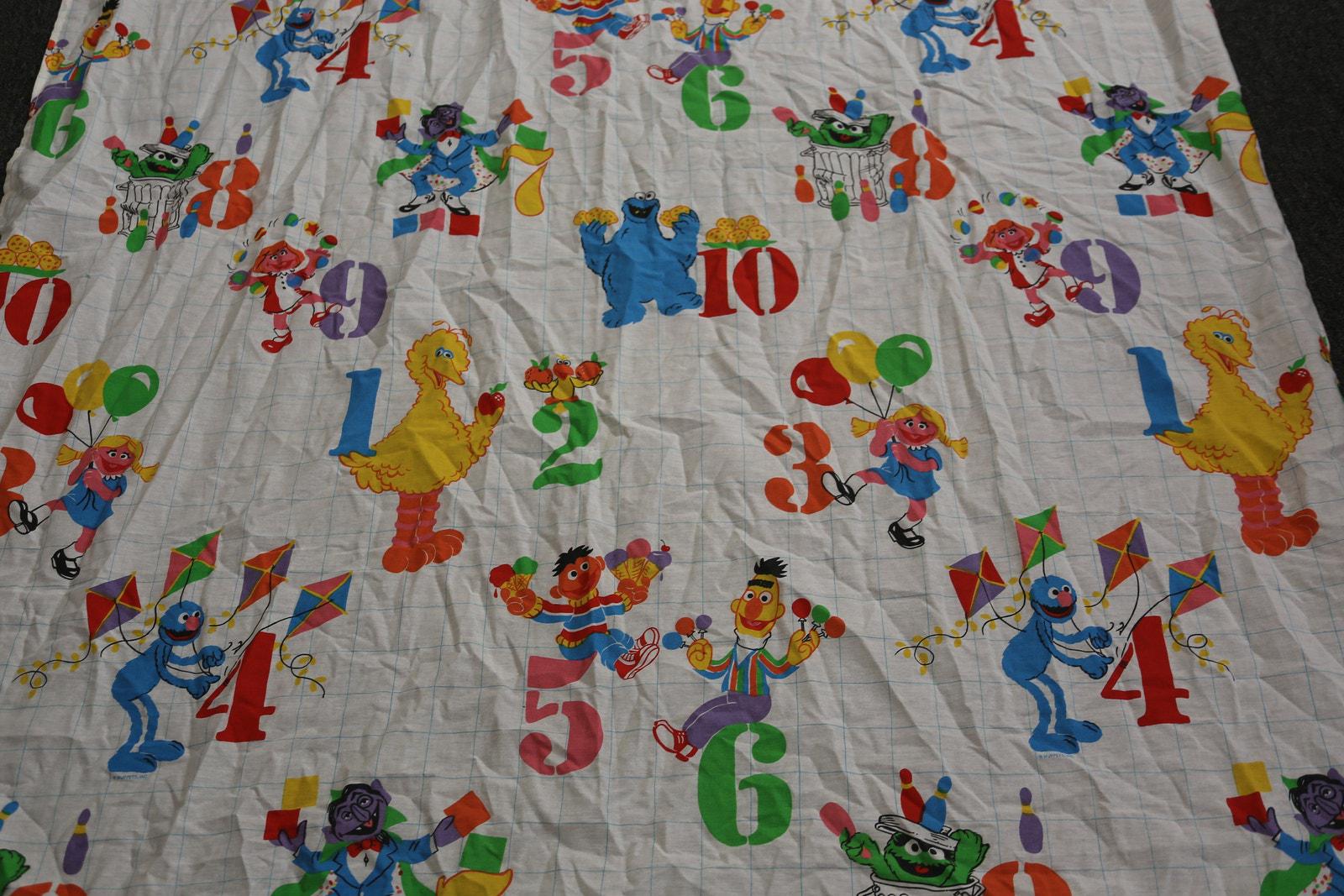 Muppet Number 0 Sesame Street, Muppets, 1970s Numbers, White, Bed Sheet, Fabric ...