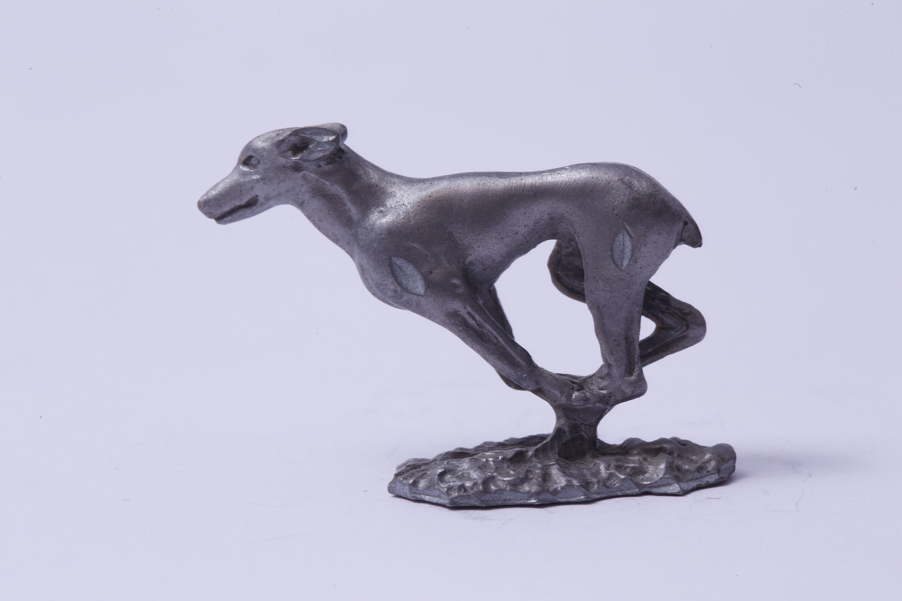 Dog, Running, Little, Pewter, Figurine, Animal, Statuette, Interior, Decor, Vintage, Collection, Photo Prop ~ 20-01-291