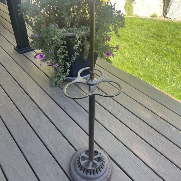 Victorian Cast Iron Umbrella Cane Stand, 40 inches, Antique, Ornate, Decor, Entryway, Hallway, Vintage, ~ 240418-WH HME