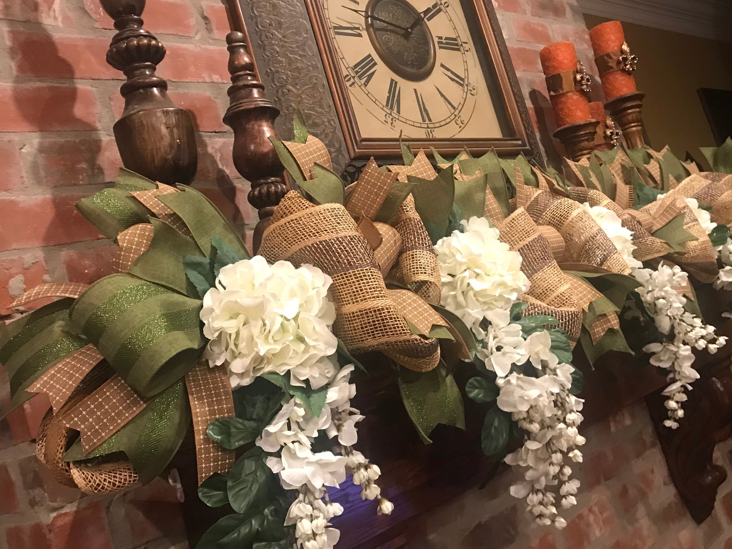 LARGE Fireplace Garland Large Mantel Swag Mantel Garland Etsy