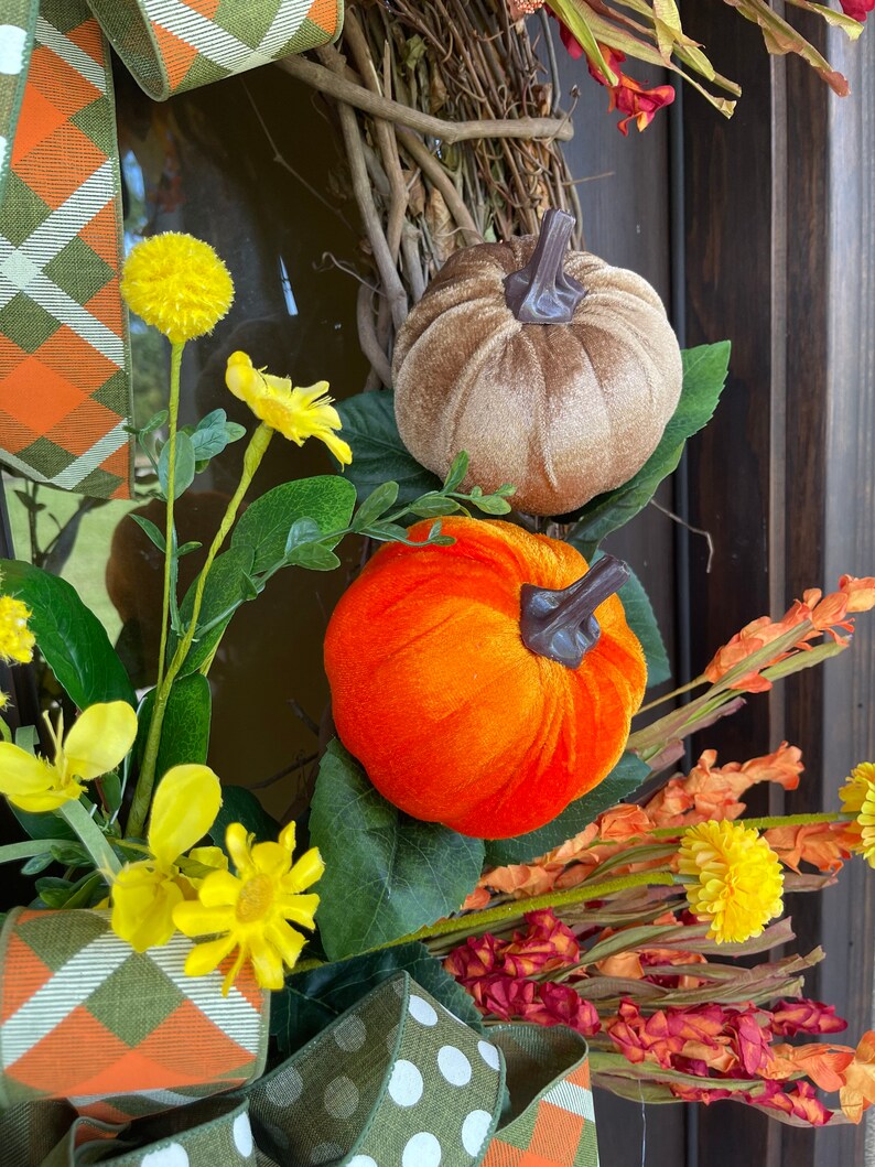 EXTRA LARGE Fall Grapevine Wreath for Front Door All Season image 4