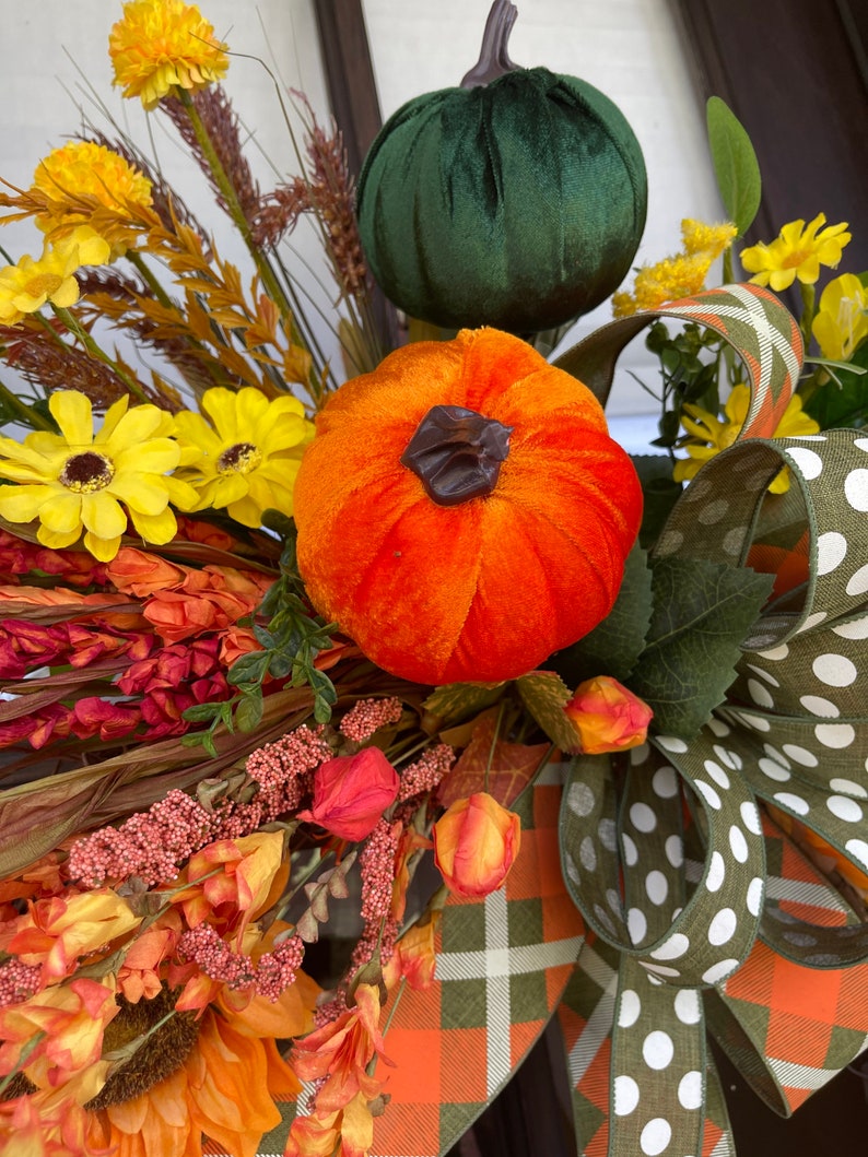 EXTRA LARGE Fall Grapevine Wreath for Front Door All Season image 7