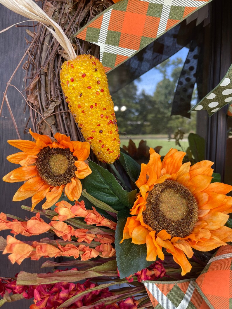 EXTRA LARGE Fall Grapevine Wreath for Front Door All Season image 5