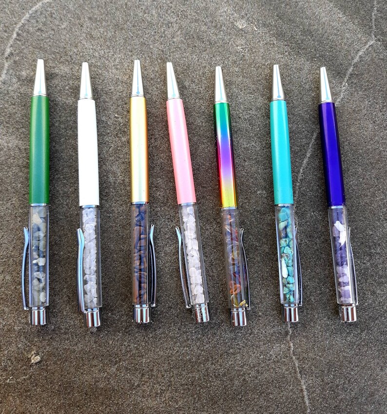 Gemstone Pens For Writing Intentions Etsy