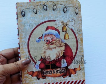 DIY Santa Pocket Folio Journal Kit: Christmas Notebook (Digital Download)
