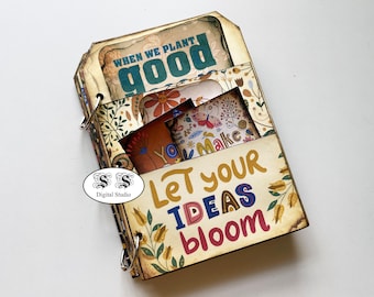 Retro Tag Ephemera Storage Booklet: Junk Journal Kit (Digital Download)