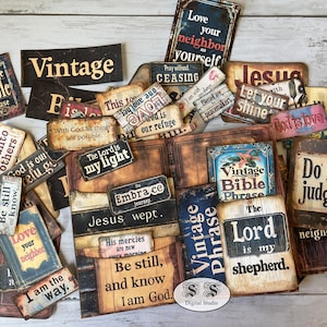 Éphémères imprimables d'expressions bibliques pour des journaux indésirables - modèles d'inspiration vintage