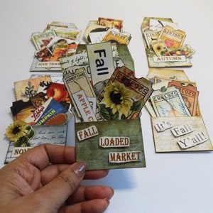 Autumn Junk Journal Kit: Loaded Pocket Tags, Ephemera (Digital)