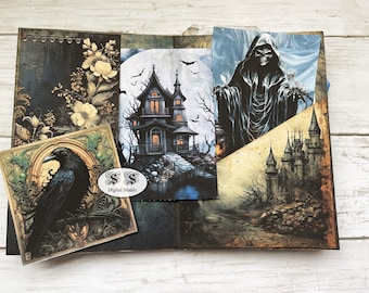 Halloween Ephemera Storage Booklet Kit: Junk Journal Printable (PDF)