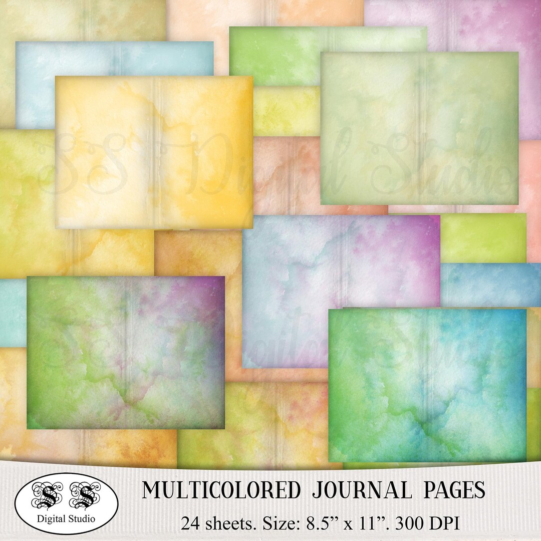 Multicolored Journal Pages| Landscape, Pastel, Plain Writing Journal ...