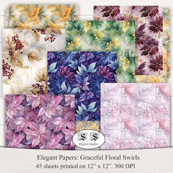 Dreamy Floral Scrapbook Paper - Elegant 12x12 Inch Designs for Crafting