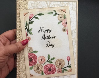 DIY Mother's day Folio  journal kit, Gift for mom, Notebook, folder Junk Journal, Kit, Journal ,Printable, Embellishment,