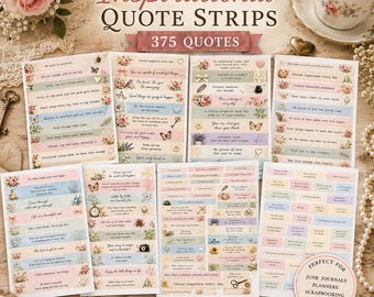Inspirational Quote Strips | Junk Journal, Scrapbooking Ephemera (Digital Download)