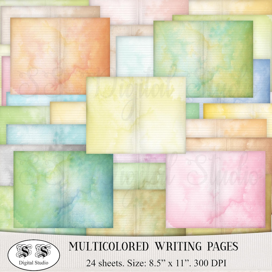Multicolored Journal Pages| Landscape, Pastel, Plain Writing Journal ...