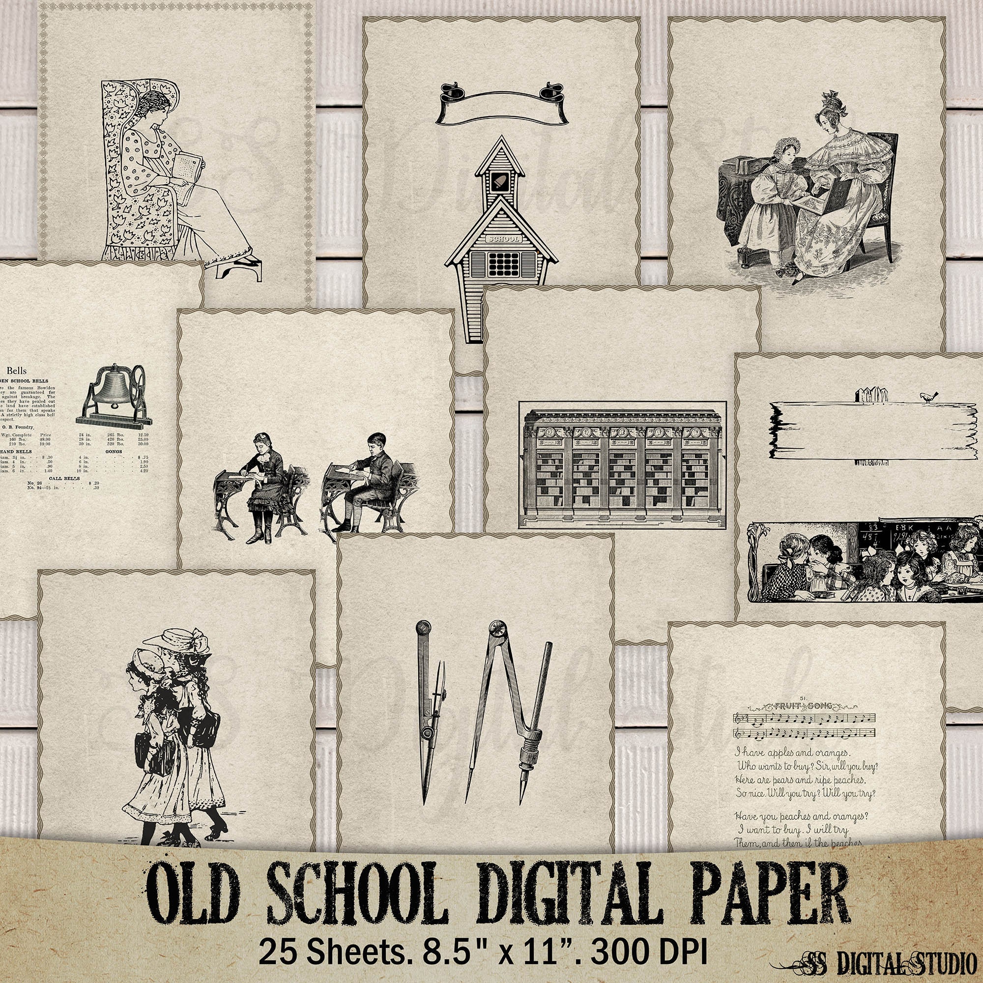 Old School Journal Paper Notebook Digital Paper Vintage - Etsy