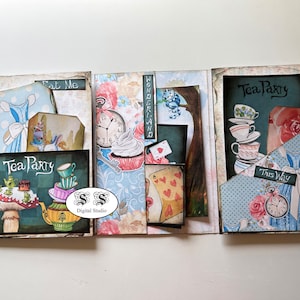 Alice i Underlandet journalinsats, Folio, Tea Party, mapp, Skräpjournal, Ephemera, Utskrivbar, Utsmyckning, bild 6