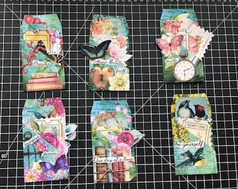Botanical Pocket Tags: Junk Journal Ephemera (Digital Download)