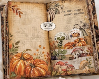 Autumn Junk Journal Kit: Rustic Printable Ephemera (Digital Download)
