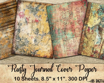 Rusty Grunge Digital Paper: Scrapbook DIY (Digital Download)