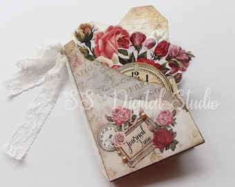 Shabby Chic Pocket Notebook: Junk Journal Kit (Digital Download)