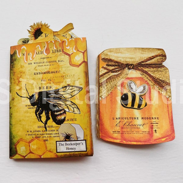 DIY project, Bee, Pocket Notebook, Bee book, Junk Journal, Kit, Journal Insert, ephemera, booklet, Digital ,Download