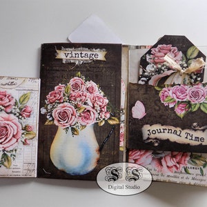 DIY Projekt, Pocket Notebook, Ordner, Folio, Junk Journal, Kit, Journal Insert, Ephemera, Druckbar, Verzierung, Vintage, Digital, Download