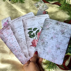 Vintage, shabby, Rose, Paper, Digital, background, shabby ephemera, ATC card, 5x7 paper, card making,, craft, scrapbook, download,