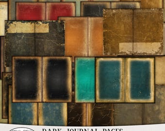Dark Vintage Journal Paper: Landscape Printable Pages (Digital Download)