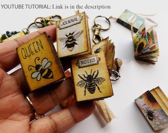 Mini Bee Keeper Journal: Printable Book Charm (Digital Download)
