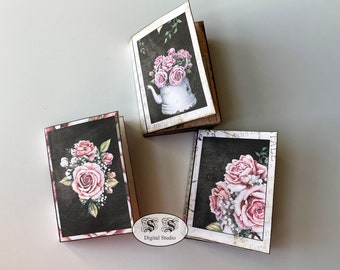 Vintage Rose Mini Book Kit: Printable Dollhouse Journal (PDF)