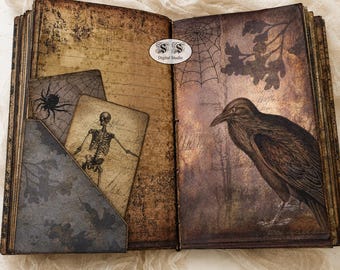 Halloween Junk Journal Paper: Witchcraft Scrapbook Pages (Digital Download)