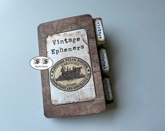 Vintage Ephemera Storage Booklet: Junk Journal Kit (Digital Download)