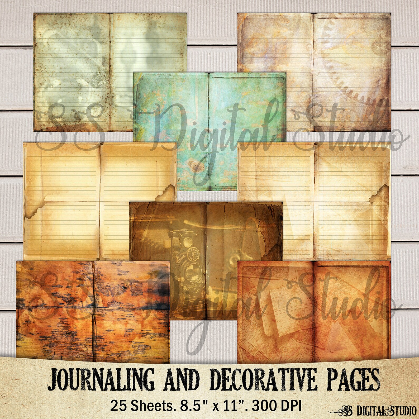 25 Sheets Masculine Journal Pages Lined and Plain Pages - Etsy
