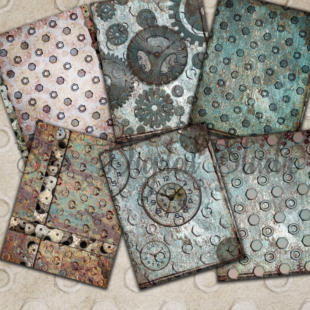10,grunge, Rusty, Steampunk, Antique Vintage Digital Paper